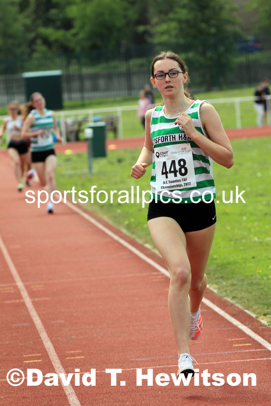 Women and Girls 800 metres, 2022 North Eastern Track and Field Champs., Middlesbrough. David T. Hewitson/Sports for All Pics